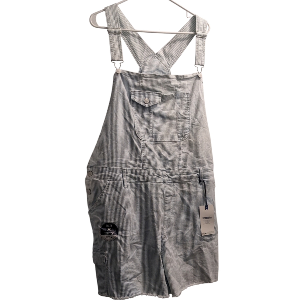 🆕 Wallflower Blue & White Pin Striped Utility Shortalls 2X